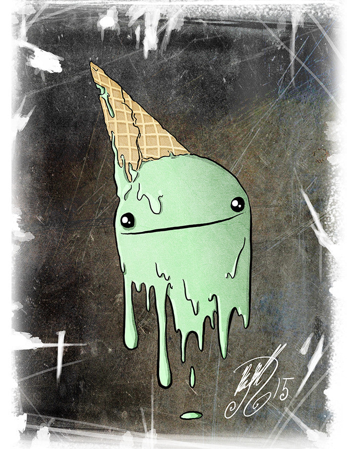 Ice Cream Ghost Art Print (Autographed)