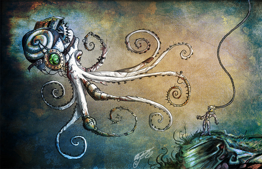 Octopunk Art Print (Autographed)